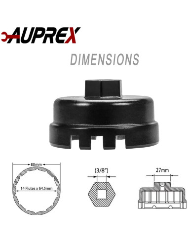 Llave de Filtro de Aceite AUPREX 64mm 14 Flautas para Toyota