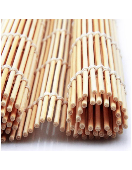 6 Esteras de Bambú Natural para Sushi LEEPHONE 24.1 cm