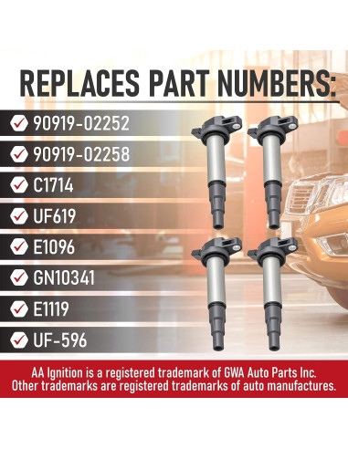 Juego de 4 Bobinas de Encendido AA Ignition para Toyota/Lexus