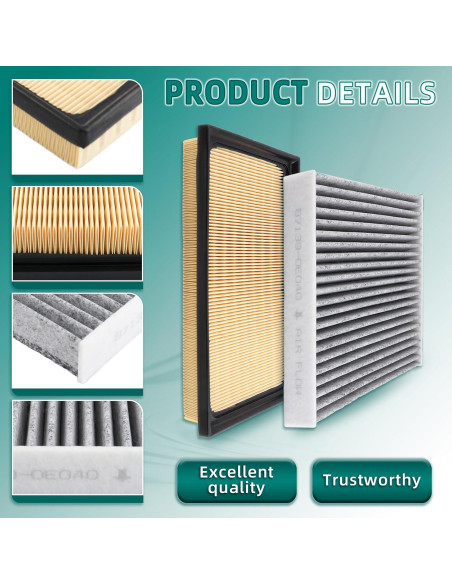 Combo Filtro de Aire Motor y Cabina AUTOKAY para Toyota y Lexus