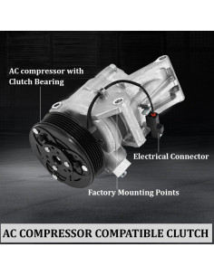 Compresor de aire acondicionado QuenPenge EH466 para Mazda y Toyota 2