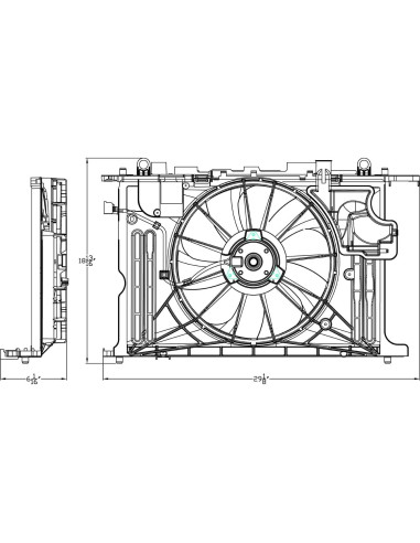 Ensamblaje Ventilador Refrigeración TYC 623160 Toyota Corolla