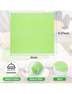 Juego de 3 Esteras de Sushi Hoolerry Plástico Verde 23x21cm 2