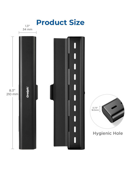 Estuche de cepillo de dientes portátil Oralphi aluminio negro