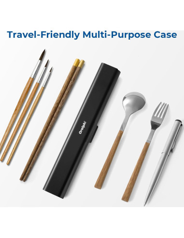 Estuche de cepillo de dientes portátil Oralphi aluminio negro