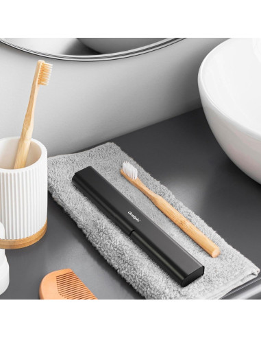 Estuche de cepillo de dientes portátil Oralphi aluminio negro