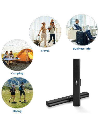 Estuche de cepillo de dientes portátil Oralphi aluminio negro