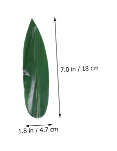 IMIKEYA 100pcs Hojas de Bambú Decorativas para Sushi 18x4.7cm 2