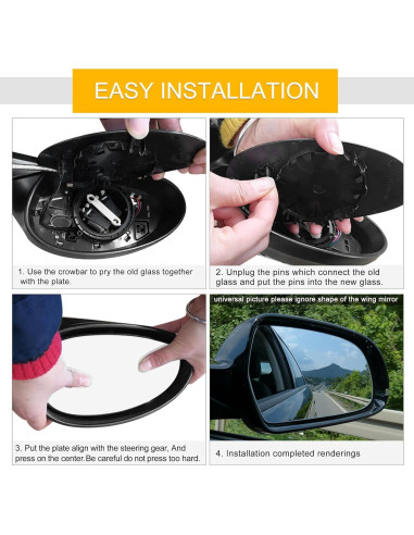 Espejo Retrovisor Lateral Derecho X AUTOHAUX para Toyota Yaris 2012-2017