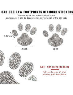 Calcomanías Huella de Perro Brillante Suvnie 2 Pcs 2