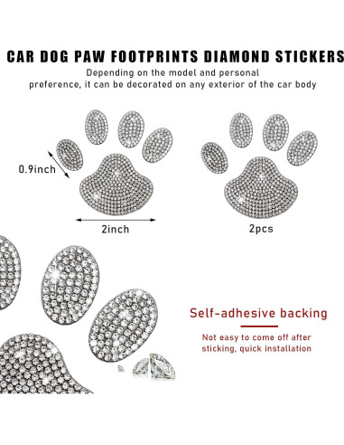 Calcomanías Huella de Perro Brillante Suvnie 2 Pcs