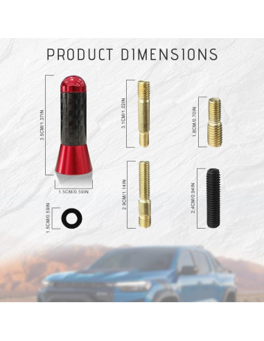 Antena Corta para Coche HAOBO Fibra de Carbono Universal