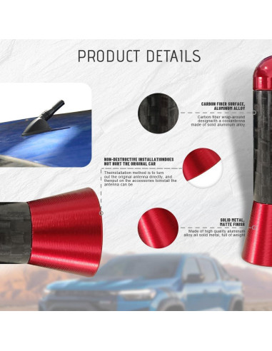 Antena Corta para Coche HAOBO Fibra de Carbono Universal