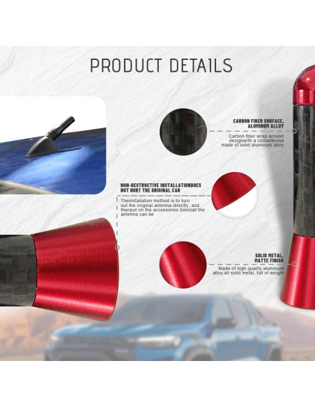 Antena Corta para Coche HAOBO Fibra de Carbono Universal