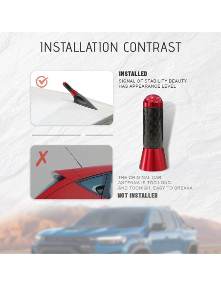 Antena Corta para Coche HAOBO Fibra de Carbono Universal
