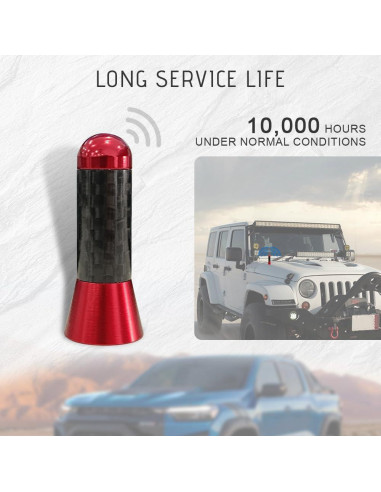 Antena Corta para Coche HAOBO Fibra de Carbono Universal