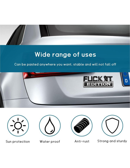 Emblema 3D Dickno Edición Fuck It para Auto Negro y Blanco