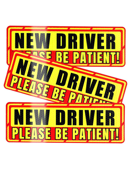 Imán para Nuevo Conductor SINGARO 3 Pcs Borde Rojo