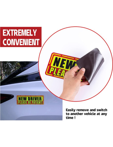 Imán para Nuevo Conductor SINGARO 3 Pcs Borde Rojo