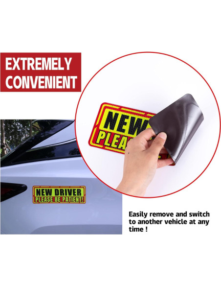 Imán para Nuevo Conductor SINGARO 3 Pcs Borde Rojo