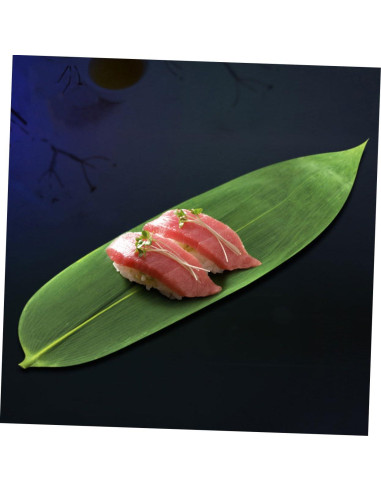 IMIKEYA 100pcs Hojas de Bambú Decorativas para Sushi 18x4.7cm