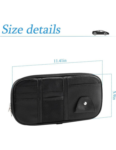 Organizador de Visera de Coche BELOMI Rojo con Múltiples Bolsillos