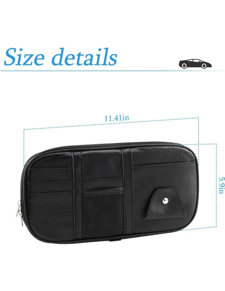 Organizador de Visera de Coche BELOMI Rojo con Múltiples Bolsillos