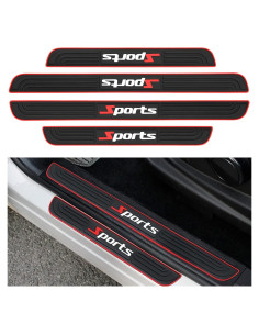 4 Protectores de Umbral de Puerta DWARFOO para Coche Negro