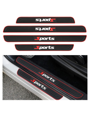 4 Protectores de Umbral de Puerta DWARFOO para Coche Negro