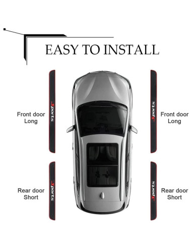 4 Protectores de Umbral de Puerta DWARFOO para Coche Negro