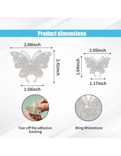 Calcomanías de Mariposa Brillante GLSOWEE 8 Piezas 5-7 cm 2