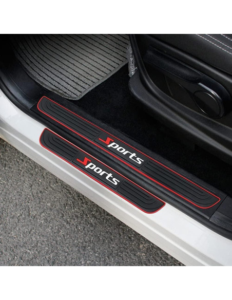 4 Protectores de Umbral de Puerta DWARFOO para Coche Negro