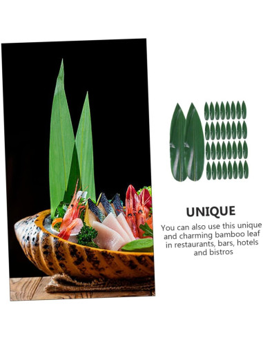 IMIKEYA 100pcs Hojas de Bambú Decorativas para Sushi 18x4.7cm