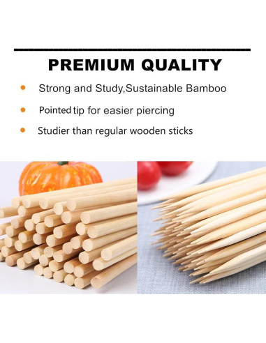 150 Palitos de Caramelo de Bambú YESTOO 14 cm Gruesos 5 mm