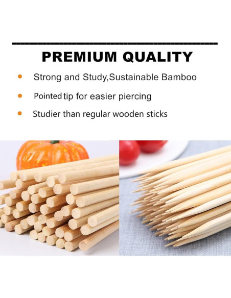 150 Palitos de Caramelo de Bambú YESTOO 14 cm Gruesos 5 mm