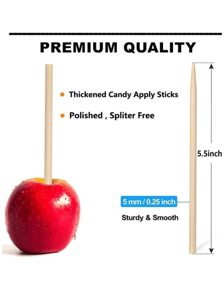 150 Palitos de Caramelo de Bambú YESTOO 14 cm Gruesos 5 mm