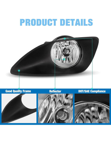 Luces Antiniebla AUTOWIKI para Toyota Yaris Sedán 2007-2012