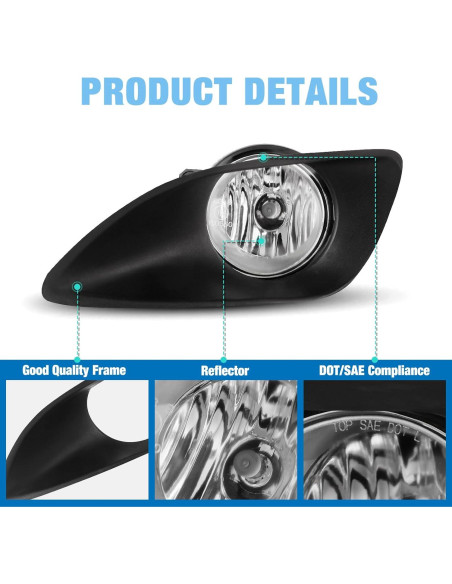 Luces Antiniebla AUTOWIKI para Toyota Yaris Sedán 2007-2012