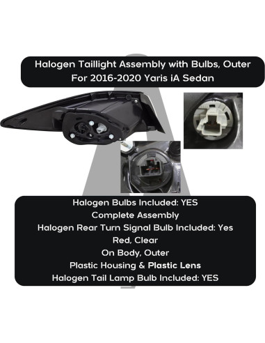 Luz Trasera Exterior Alligator para Yaris iA 2016-2020