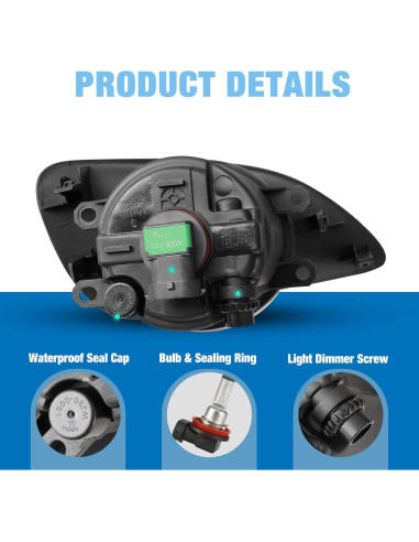 Luces Antiniebla AUTOWIKI para Toyota Yaris Sedán 2007-2012