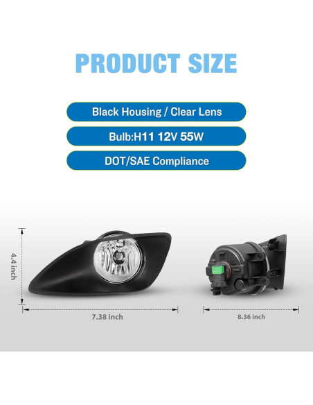 Luces Antiniebla AUTOWIKI para Toyota Yaris Sedán 2007-2012