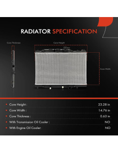 Radiador de Refrigerante A-Premium para Toyota Yaris iA 1.5L 2