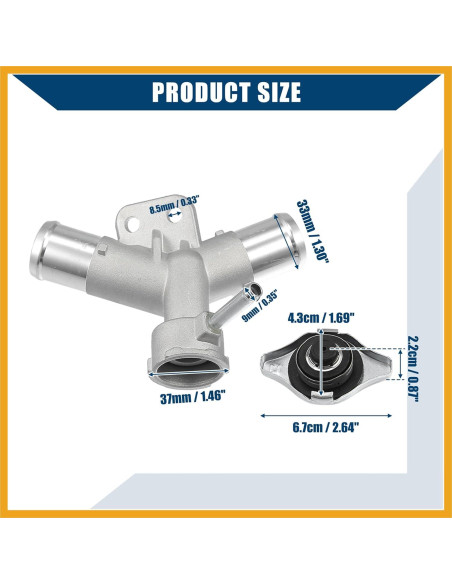 Cuello de Llenado de Radiador Partuto para Toyota Yaris 2007-2018