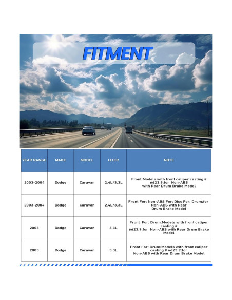 Kit de Freno Delantero Anpulsero para Dodge Caravan 2003-2004