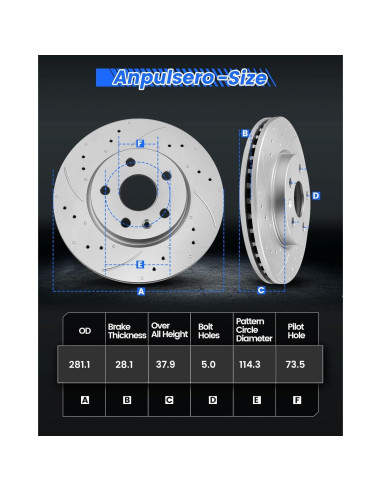 Kit de Freno Delantero Anpulsero para Dodge Caravan 2003-2004