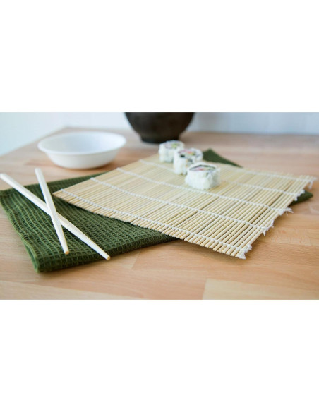 Estera de Sushi Fox Run 22.86 cm Bambú Natural