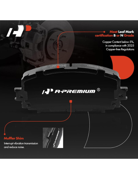 Juego de Pastillas de Freno Cerámicas A-Premium Toyota Yaris 2012-2018