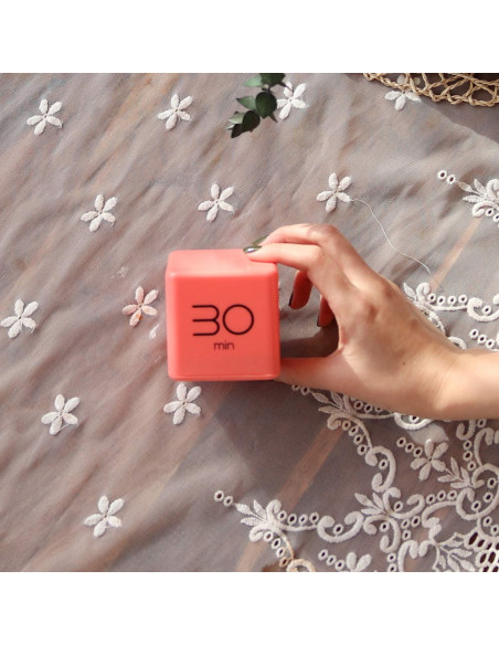 Temporizador Cube Mooas Coral - 4 Configuraciones de Tiempo