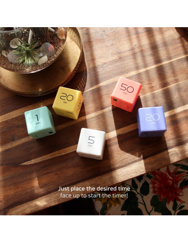 Temporizador Cube Mooas Coral - 4 Configuraciones de Tiempo