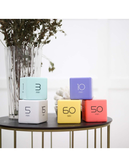 Temporizador Cube Mooas Coral - 4 Configuraciones de Tiempo